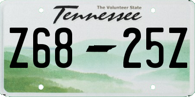 TN license plate Z6825Z