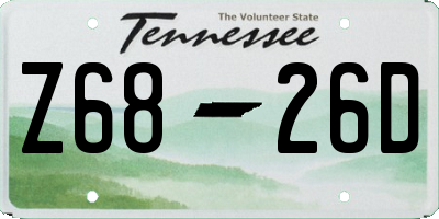 TN license plate Z6826D