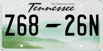 TN license plate Z6826N