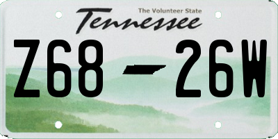 TN license plate Z6826W
