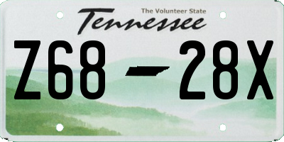 TN license plate Z6828X