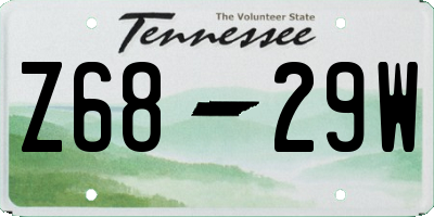 TN license plate Z6829W