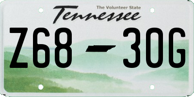 TN license plate Z6830G