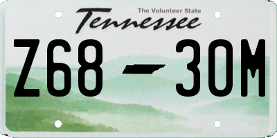 TN license plate Z6830M