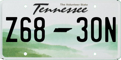 TN license plate Z6830N