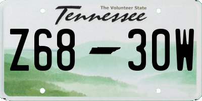 TN license plate Z6830W