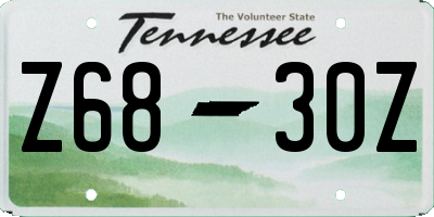 TN license plate Z6830Z