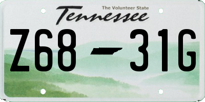 TN license plate Z6831G