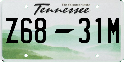 TN license plate Z6831M