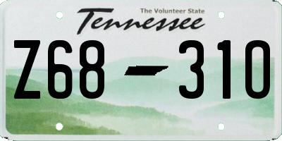 TN license plate Z6831O