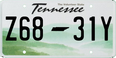 TN license plate Z6831Y