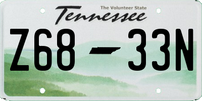 TN license plate Z6833N