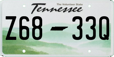 TN license plate Z6833Q