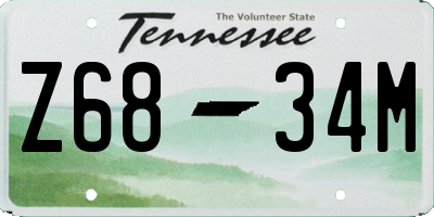 TN license plate Z6834M