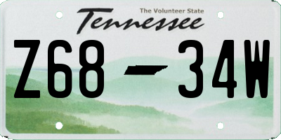 TN license plate Z6834W