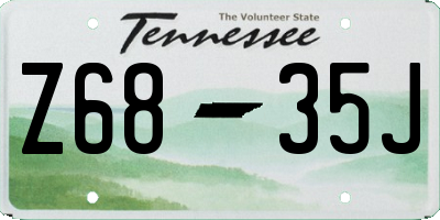 TN license plate Z6835J