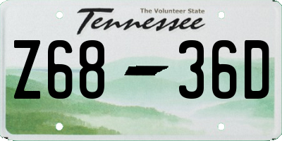 TN license plate Z6836D