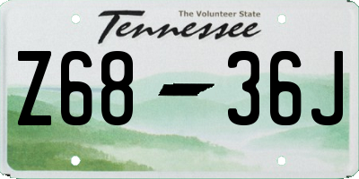 TN license plate Z6836J