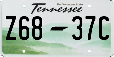 TN license plate Z6837C