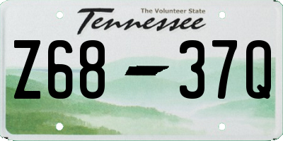TN license plate Z6837Q
