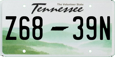 TN license plate Z6839N