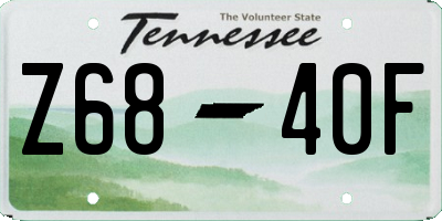 TN license plate Z6840F