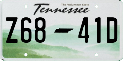 TN license plate Z6841D