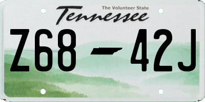TN license plate Z6842J