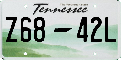 TN license plate Z6842L