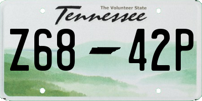 TN license plate Z6842P