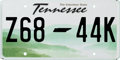 TN license plate Z6844K