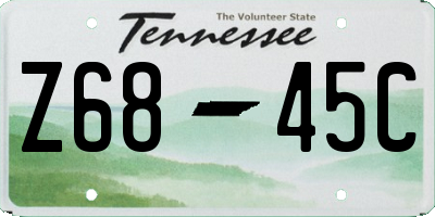 TN license plate Z6845C