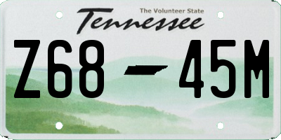 TN license plate Z6845M