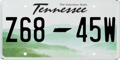 TN license plate Z6845W