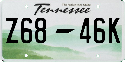TN license plate Z6846K