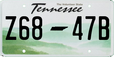 TN license plate Z6847B