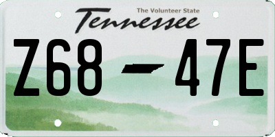 TN license plate Z6847E