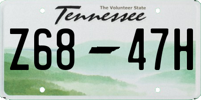TN license plate Z6847H