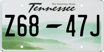 TN license plate Z6847J