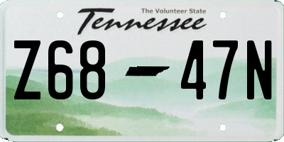 TN license plate Z6847N