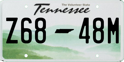 TN license plate Z6848M