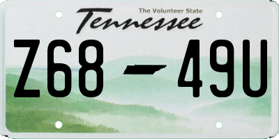 TN license plate Z6849U