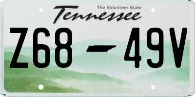 TN license plate Z6849V