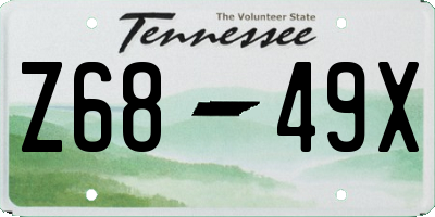 TN license plate Z6849X