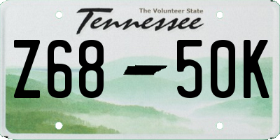 TN license plate Z6850K