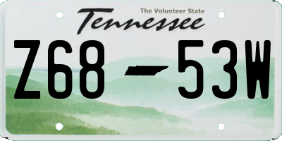 TN license plate Z6853W
