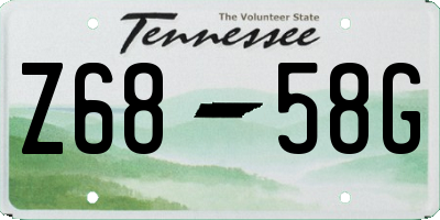 TN license plate Z6858G