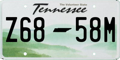 TN license plate Z6858M