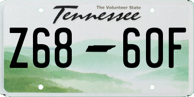 TN license plate Z6860F