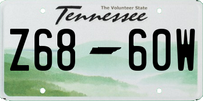 TN license plate Z6860W